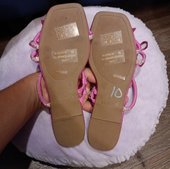 BAMBOO Pink Sandals with Glossy Finish - Picture 3 of 4